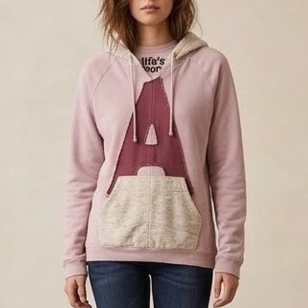 Free City Collectible Artists Wanted Hoodie Sweatshirt Mauve Pink Quilted Size M